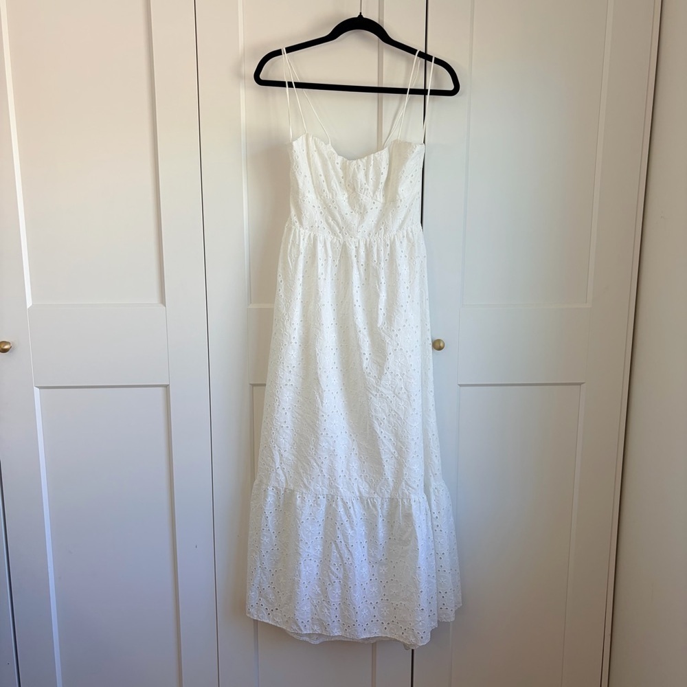 Zara White Eyelet with Tie Back | M - Picture 5 of 8